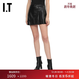 bone女装 皮革感短裤 合身裙裤 仿皮质休闲裤 新款 RA6325XP rag