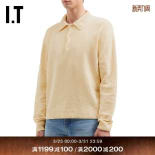 新款 polo领针织衫 简约通勤纯色针织上衣3078OFMQ SUNFLOWER男装