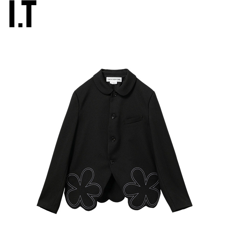 IT CDG COMME des GARCONS GIRL女装波浪边下摆西装夹克外套新款
