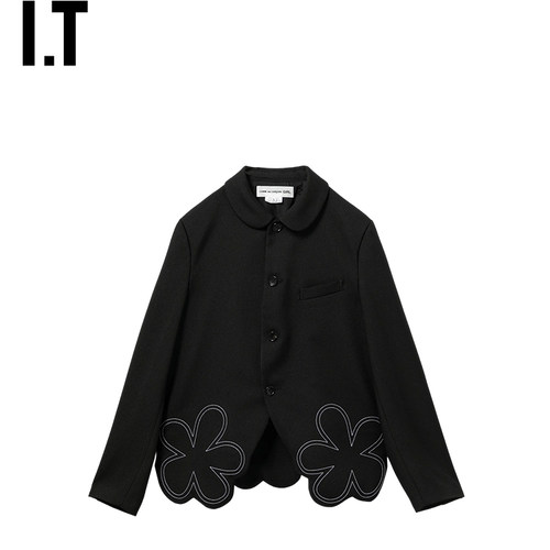 IT CDG COMME des GARCONS GIRL女装波浪边下摆西装夹克外套新款