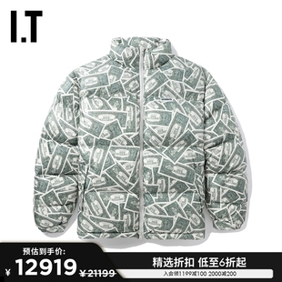 个性 廓形羽绒服新品 VETEMENTS男装 满幅印花立领羽绒外套380ZML