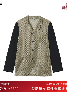 IT CDG COMME des GARCONS HOMME DEUX男装网眼镂空拼接西装夹克