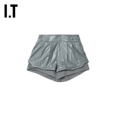 型格叠层设计饰袢带运动裤 225H31 新品 个性 JUUN.J男装 休闲短裤