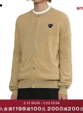 IT CDG PLAY COMME des GARCONS川久保玲情侣款圆领羊毛针织开衫