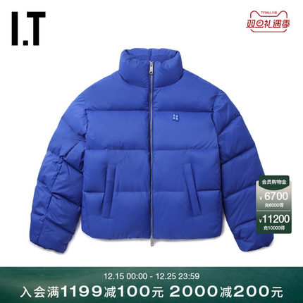 IT ADER error女装立领拉链羽绒外套新款潮流时尚纯色绗缝羽绒服