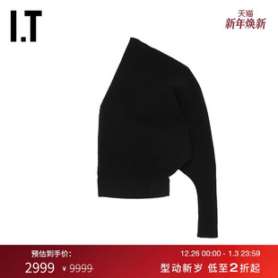 性感单侧露肩针织衫 罗纹针织上衣新款 Owens女装 0699SRXL Rick