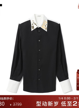 IT UNDERCOVER高桥盾女装长袖衬衫新品时髦干练拼色衬衣C21401XL