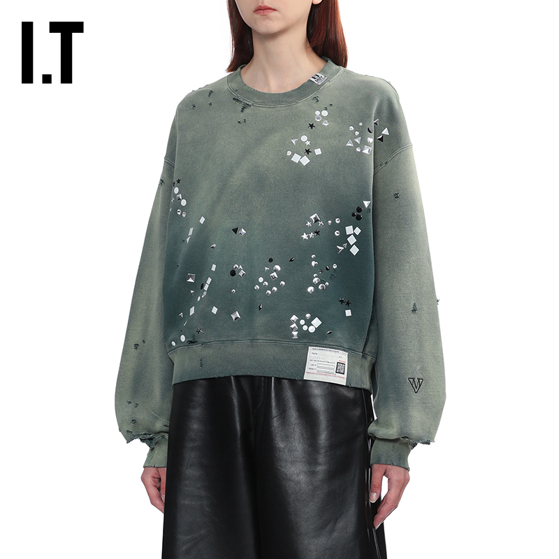 ITMiharaYasuhiro做旧圆领卫衣