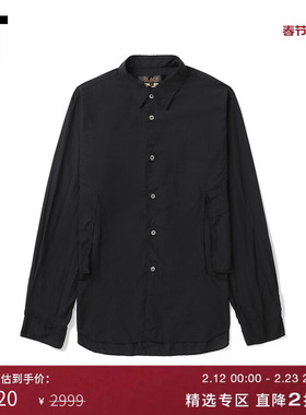 IT CDG COMME des GARÇONS HOMME BLACK情侣款挖剪设计长袖衬衫