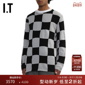 CDG HOMME COMME des GARCONS BLACK情侣棋盘格拼接宽松针织衫