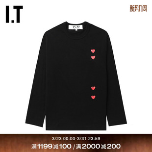 COMME des GARCONS川久保玲情侣款 圆领长袖 PLAY 基础款 T恤 CDG