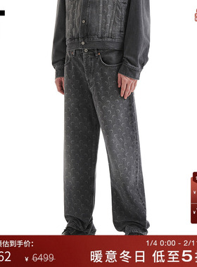 IT MARINE SERRE男装牛仔裤新款满幅新月图案装饰长裤EN0006MP