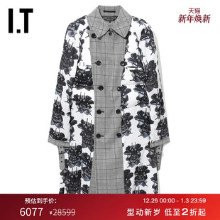 des COMME GARCONS HOMME 千鸟格拼接风衣长外套 PLUS男装 CDG