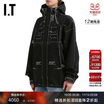 IT uniform experiment男装连帽夹克新款时尚型男宽松拉链外套