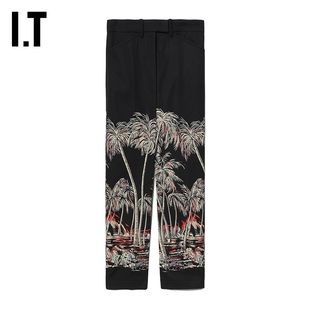 欧美辣妹满幅印花长裙开叉直筒裙210097BJ 半身裙新品 N°21女装