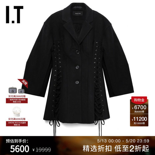 ITSimoneRocha绑带毛呢夹克