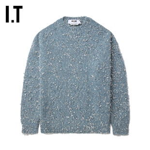 IT MSGM女装圆领针织衫新款时尚靓丽亮丝缀饰针织毛衣M22765AN