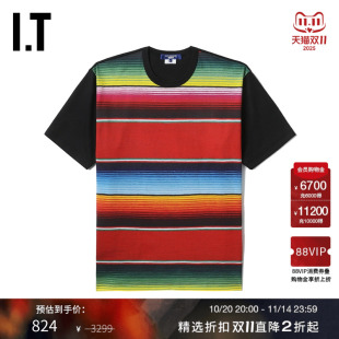 JUNYA 潮流时尚 WATANABE男装 T恤新品 条纹印花拼接JT010MJ 短袖