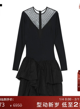 IT pushBUTTON女装蓬蓬连衣裙新品摩登性感透视蕾丝拼接40511WXJ