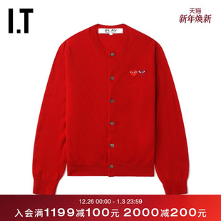 COMME PLAY des GARCONS川久保玲情侣款 圆领羊毛针织开衫 CDG