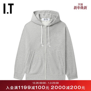 CDG GARCONS川久保玲情侣款 PLAY des 纯色连帽拉链卫衣 COMME