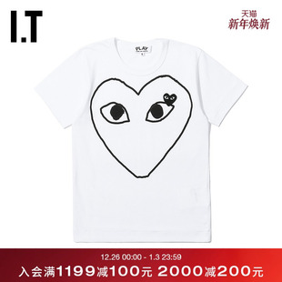 COMME des GARCONS川久保玲女装 T恤爱心图案装 PLAY 短袖 饰 CDG