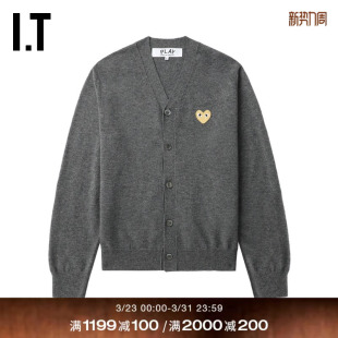 COMME PLAY des GARCONS川久保玲情侣款 合身羊毛针织开衫 CDG