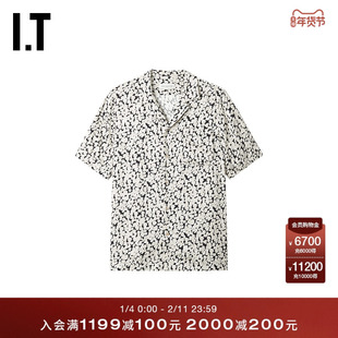 IT DRIES VAN NOTEN男装短袖衬衫新款复古文艺风满幅图案花上衣