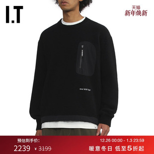 圆领针织上衣新款 wander男装 潮流有型饰口袋毛衣284069MP and