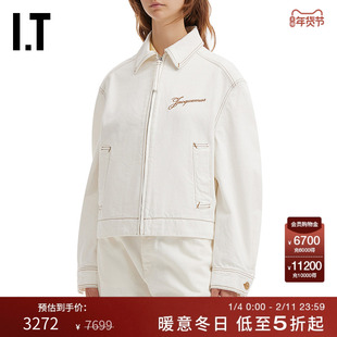 IT JACQUEMUS女装翻领拉链牛仔夹克新款清爽复古休闲外套W00100XP