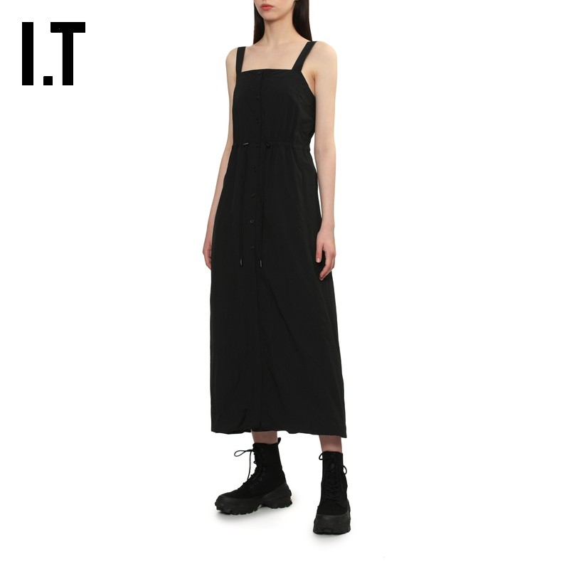 IT JUUN.J女装背带连衣裙新款甜酷时尚直排扣纯色长裙571W01XO,女装/女士精品,连衣裙,淘宝优惠券,粉丝福利购,淘宝优惠卷