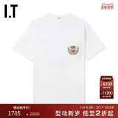 饰宽松半袖 5CS060MO T恤新款 复古学院风徽章装 BODE男装 圆领短袖