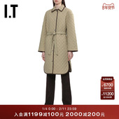 翻领大衣新款 绗缝棉服长外套RA4B25XQ bone女装 中长款 rag