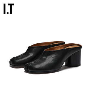 IT Maison Margiela女款粗跟穆勒鞋新款Tabi分趾皮拖鞋02P3013Q