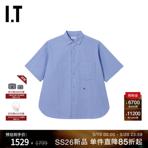 ITnanamica纯色短袖衬衫