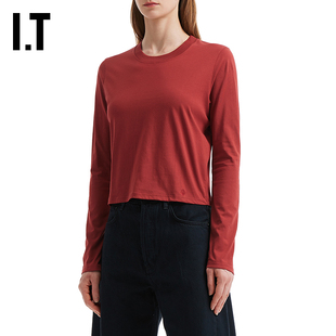 IT LouLou Studio女装合身长袖T恤新款日常基础款纯色打底衫内搭