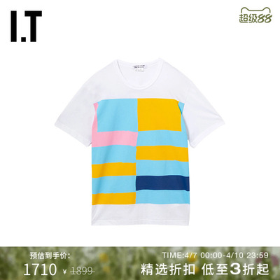 IT CDG COMME DES GARCONS COMME DES GARCONS女拼色图案短袖T恤