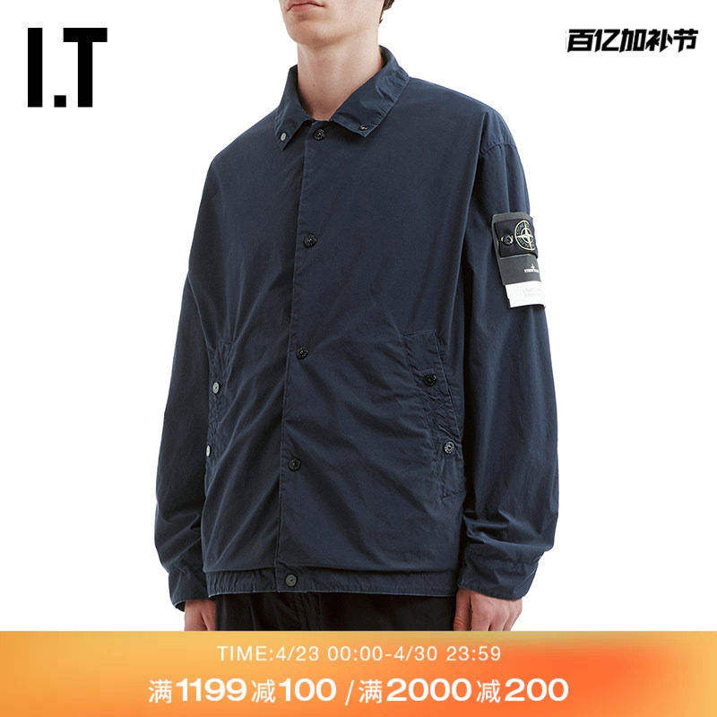 IT STONE ISLAND男装翻领按扣夹克新款型男质感休闲外套041004MQ
