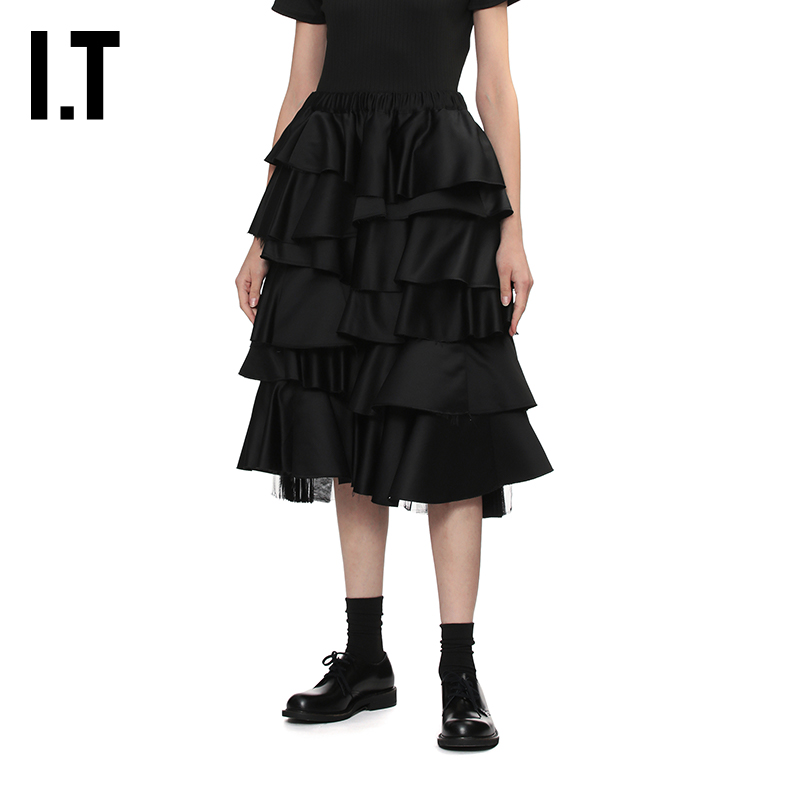 IT荷叶边叠层蛋糕裙半身裙