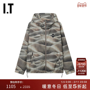 IT F.C.REAL BRISTOL男装连帽拉链夹克新款户外风满幅图案薄外套