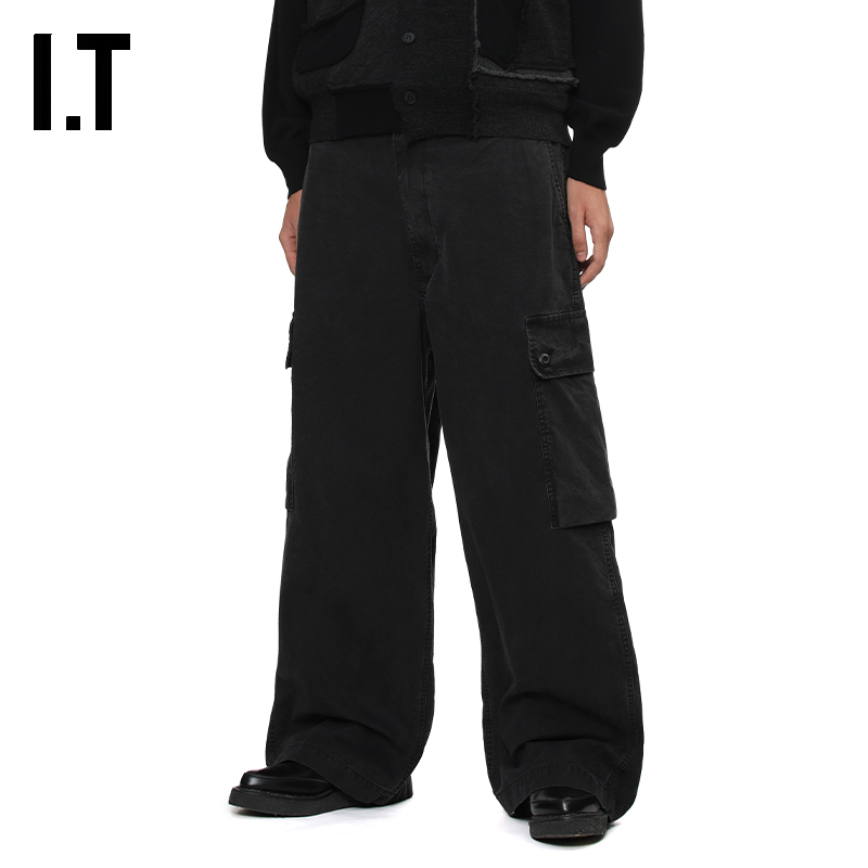 IT阔腿裤工装裤长裤潮流街头风