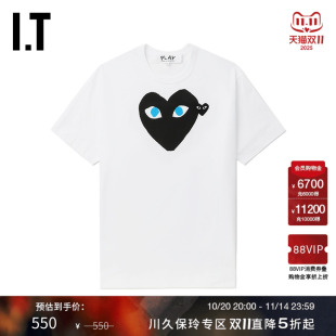 COMME PLAY des GARCONS川久保玲情侣爱心logo装 T恤 饰短袖 CDG