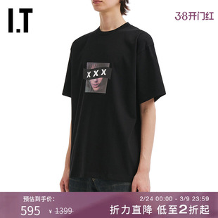 IT GOD SELECTION XXX男装宽松短袖T恤新款欧美潮流照片印花半袖