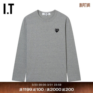 COMME PLAY des GARCONS川久保玲情侣款 T恤 爱心缝饰长袖 CDG