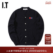 CDG GARÇONS川久保玲男装 PLAY COMME des 针织开衫 双爱心缝饰