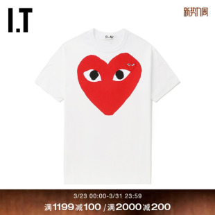 COMME PLAY des GARCONS川久保玲情侣爱心logo装 T恤 饰短袖 CDG