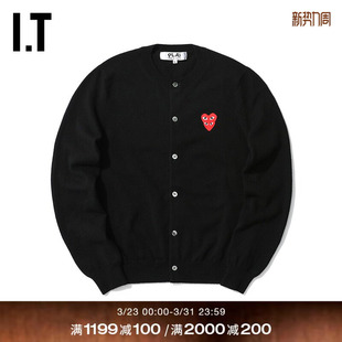 COMME PLAY des GARÇONS川久保玲女装 爱心刺绣 针织开衫 CDG