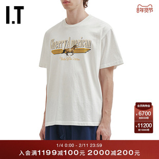 IT CHERRY LOS ANGELES男装短袖T恤新款潮流美式图案印花06AWHTMQ