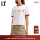 We11Done女装 圆领短袖 T恤新款 青春时尚 撞色包边短上衣755WPKXQ