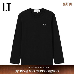 COMME PLAY des GARCONS川久保玲情侣款 T恤 爱心缝饰长袖 CDG